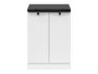 BRW dona Junona Line 60 см дводверна кухонна шафа зі стільницею білого кольору, білий/білий/металік шифер чорний/золото D2D/60/82_ZBL-BI/BI/LMC фото