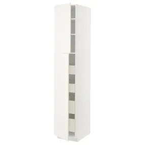IKEA METOD МЕТОД / MAXIMERA МАКСИМЕРА, высокий шкаф / 2дверцы / 4ящика, белый / белый, 40x60x220 см 694.569.93 фото