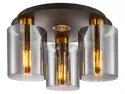 BRW Стельовий світильник Sardo 3-точковий сталевий чорно-золотий 091900 фото thumb №1