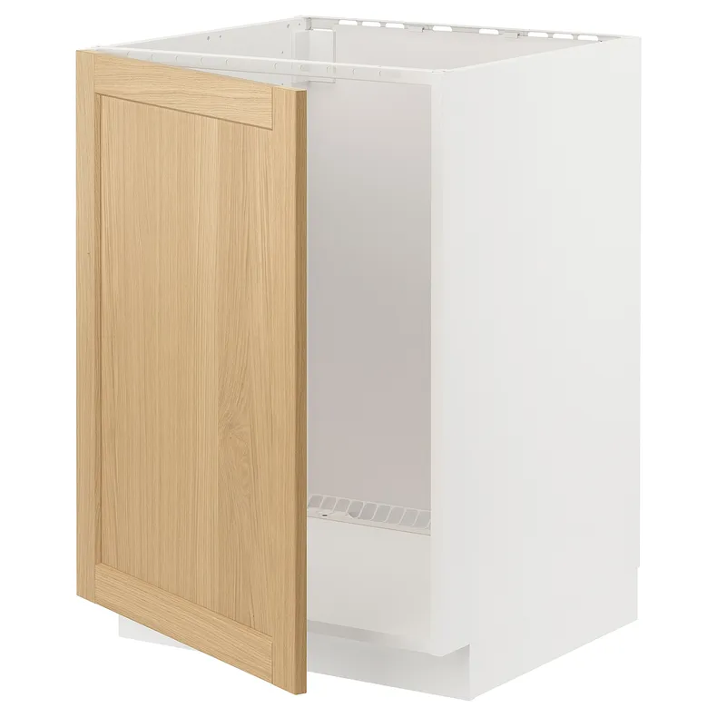 IKEA METOD МЕТОД, підлогова шафа для мийки, білий / ФОРСБАККА дуб, 60x60 см 595.091.00 фото №1
