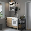 IKEA ENHET ЭНХЕТ, кухня, белый / имит. дуб, 123x63.5x222 см 493.370.53 фото thumb №2