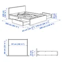 IKEA MALM МАЛЬМ, каркас кровати с 4 ящиками, синий/Лёнсет, 160x200 см 895.599.47 фото thumb №11