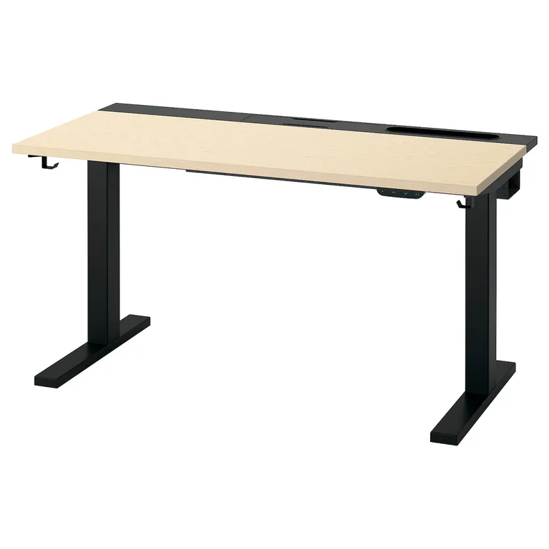 IKEA MITTZON МІТТЗОН, стіл регульований, електричний okl береза / чорний, 120x60 см 895.261.36 фото №2