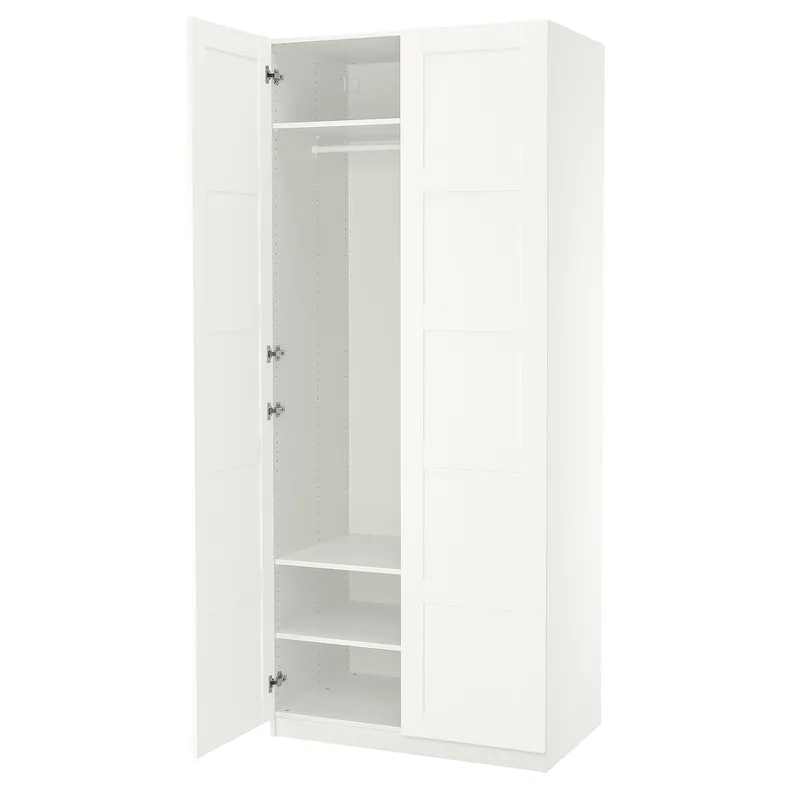 IKEA PAX ПАКС / BERGSBO БЕРГСБУ, гардероб, білий / білий, 100x60x236 см 495.006.28 фото №1