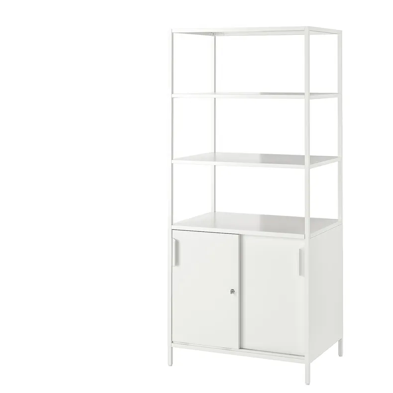 IKEA TROTTEN ТРОТТЕН, шафа з розсувними дверцятами, білий, 80x55x180 см 804.747.59 фото №1