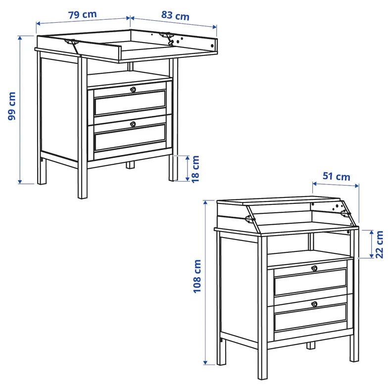 IKEA SUNDVIK СУНДВИК, мебель для детской, 2 предм., серый, 60x120 см 595.061.06 фото №4