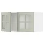 IKEA METOD МЕТОД, шафа навісна із 2 скляними дверцят, білий / Стенсунд світло-зелений, 80x40 см 594.874.81 фото