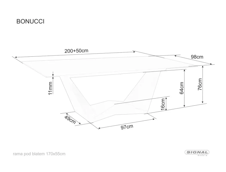 Стіл обідній розкладний SIGNAL Bonucci Ceramic Statuario Venato, 200(250)х98 см, білий матовий фото №4