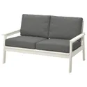 IKEA BONDHOLMEN БОНДХОЛЬМЕН, 2-місний диван, вуличний, білий/бежевий/Фрессон/Дувхольмен темно-сірий 895.497.55 фото thumb №1