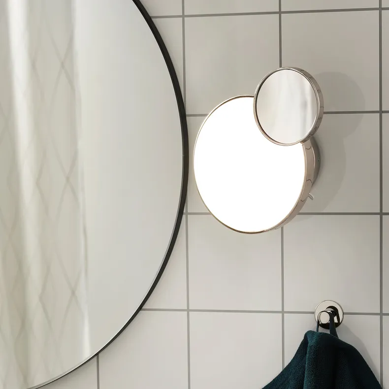 IKEA KABOMBA КАБОМБА, LED бра із дзеркалом, регулювання яскравості хромований / блискучий, 20 см 105.024.97 фото №2