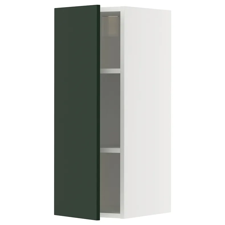 IKEA METOD МЕТОД, навесной шкаф с полками, белый/Гавсторп темно-зеленый, 30x80 см 495.574.60 фото №1