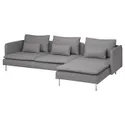 IKEA SÖDERHAMN СЕДЕРХАМН, 4-місний диван із кушеткою, Тонеруд сірий 595.022.93 фото thumb №1