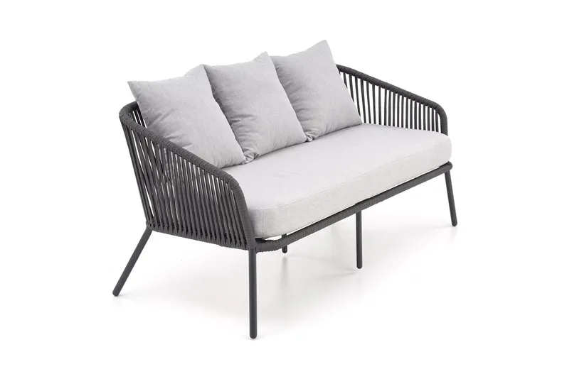 Садовий комплект HALMAR ROCCA (диван + два крісла + столик), темно-сірий / світло-сірий фото №15