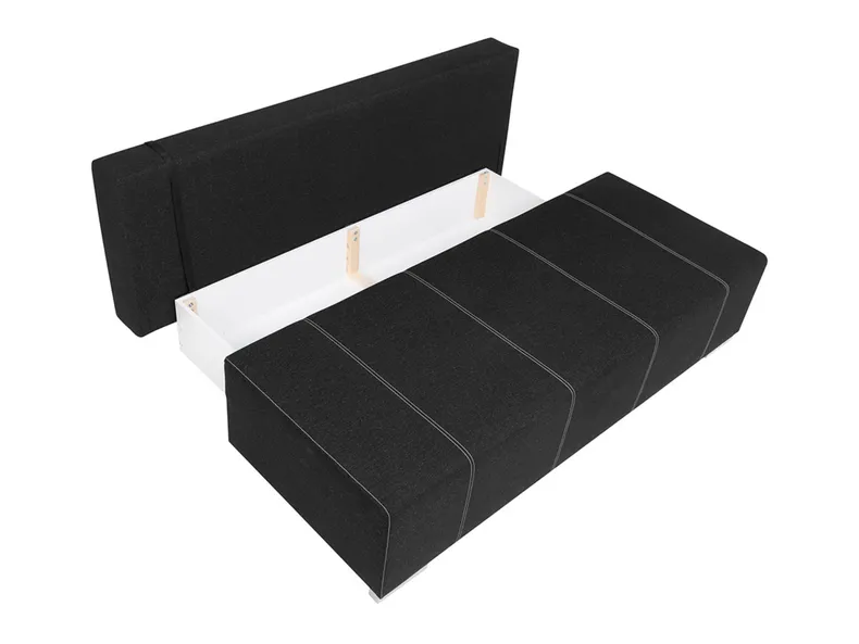 BRW Тримісний диван розкладний BRW STREET IV LUX 3DL з ящиком для зберігання, чорний SO3-STREET_IV-LX_3DL-G2_B39172 фото №5