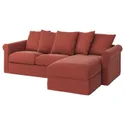 IKEA GRÖNLID ГРЕНЛІД, 3-місний диван із кушеткою, ЛЬЙУНГЕН світло-червоний 294.089.75 фото thumb №1