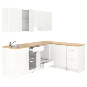 IKEA KNOXHULT КНОКСХУЛЬТ, кутова кухня, білий, 243x164x220 см 194.045.53 фото