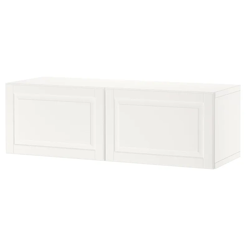 IKEA BESTÅ БЕСТО, стеллаж с дверьми, белый / Смевикен белый, 120x42x38 см 994.261.98 фото №1