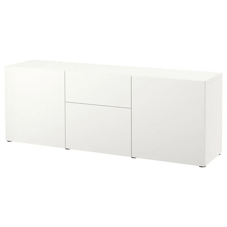 IKEA BESTÅ БЕСТО, модуль для зберігання із шухлядами, білий / ЛАППВІКЕН білий, 180x42x65 см 894.126.63 фото №1