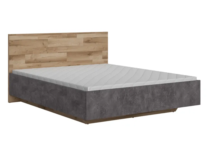 BRW Ліжко двоспальне 160х200 см з підйомним механізмом BRW ARICA + матрац Mimas, дубова сильва/бетон LOZ/160+MIMAS-DASV/ING фото №3