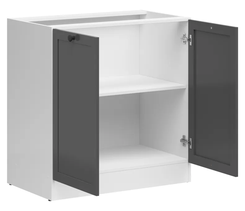 BRW Junona Line базовый шкаф для кухни 80 см двухдверный графит, белый/графит D2D/80/82_BBL-BI/GF фото №3