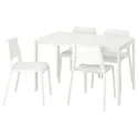IKEA MELLTORP МЕЛЬТОРП / TEODORES ТЕОДОРЕС, стіл+4 стільці, білий, 125 см 292.212.56 фото thumb №1