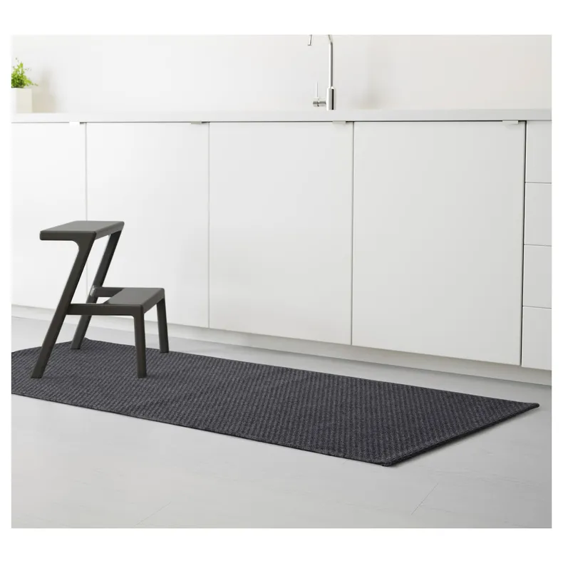 IKEA MORUM МОРУМ, килим, пласке плетіння, приміщ/вул, темно-сірий, 80x200 см 102.035.73 фото №4