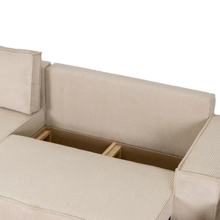 Кутовий диван універсальний MEBEL ELITE FILO, 262 см, тканина: бежевий фото №12