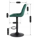 Барний стілець оксамитовий MEBEL ELITE ARCOS 2 Velvet, зелений фото thumb №12