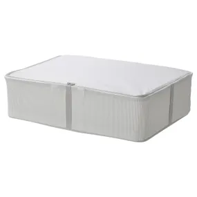 IKEA HEMMAFIXARE ХЕММАФІКСАРЕ, коробка для зберігання, тканина смугастий/білий/сірий, 69x51x19 см 705.039.17 фото
