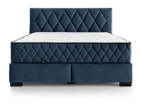 BRW Ліжко двоспальне з 2 матрацами та підйомним механізмом BRW REVE 160x200 см, синій LO_KT-REVE-160X200-G2-AMON_07 фото