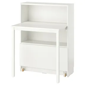 IKEA BILLY БІЛЛІ, книжкова шафа з столом і шухлядою, білий, 80x106 см фото