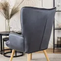 Крісло м'яке оксамитове з підставкою для ніг MEBEL ELITE LOZANO Velvet, Сірий фото thumb №5