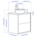 IKEA ÄNGSJÖN ЕНГШЕН / KATTEVIK КАТТЕВІК, шафа під рак з шухл / раков / змішувач, глянцевий білий / чорний імітація мармуру, 62x49x80 см 595.215.50 фото thumb №6