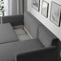 IKEA BRISSUND БРІССУНД, 3-місний диван із кушеткою, Хакебо темно-сірий 605.808.69 фото thumb №6