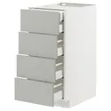 IKEA METOD МЕТОД / MAXIMERA МАКСИМЕРА, напольный шкаф 4фасада / 2нзк / 3срд ящ, белый / светло-серый, 40x60 см 495.385.89 фото thumb №1