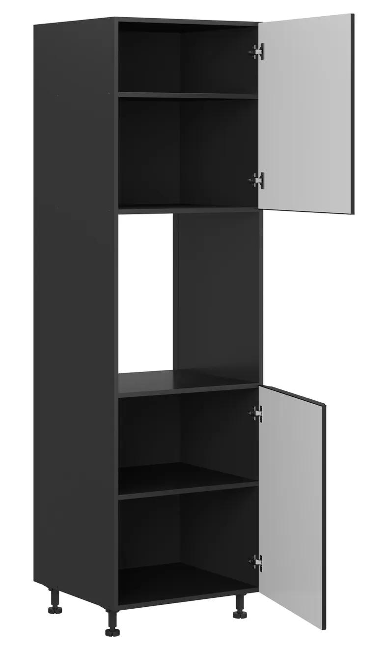 BRW Встраиваемый кухонный шкаф Sole L6 60 см с духовкой, правый черный матовый, черный/черный матовый FM_DPS_60/207_P/P-CA/CAM фото №3