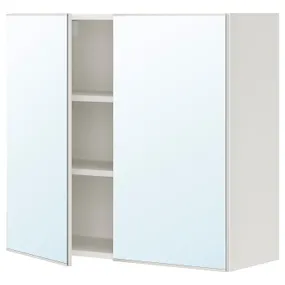 IKEA ENHET ЕНХЕТ, шафа дзеркальна із 2 дверцятами, білий, 80x32x75 см 893.237.04 фото