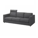 IKEA VIMLE ВІМЛЕ, 3-місний диван, з узголів'ям / ХАЛЛАРП сірий 493.990.36 фото thumb №1
