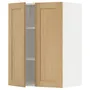 IKEA METOD МЕТОД, навесной шкаф с полками / 2дверцы, белый / дуб форсбака, 60x80 см 495.093.65 фото