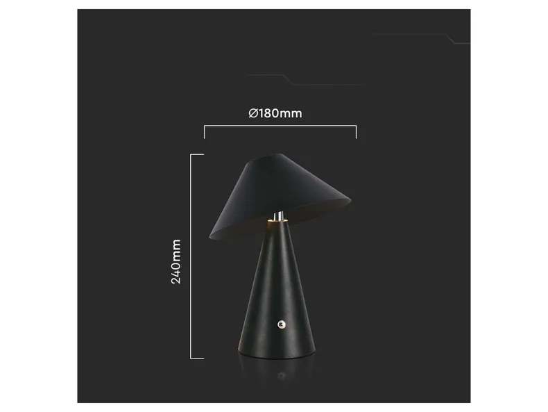 BRW VT-1051 Светодиодная настольная лампа с диммером черная 092019 фото №7