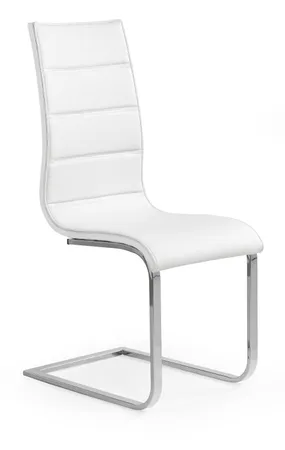 Кухонний стілець HALMAR K104 білий/хром/біла екошкіра (2р=4шт) фото