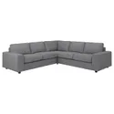 IKEA VIMLE ВИМЛЕ, чехол д/углового 4-местного дивана, с широкими подлокотниками/Lejde серо-черный 094.367.38 фото thumb №2