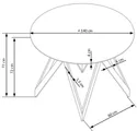 Стол обеденный круглый HALMAR GUSTIMO 140x140 см, столешница - ясеневый мрамор, каркас - черный фото thumb №15
