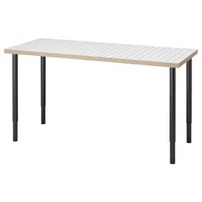 IKEA LAGKAPTEN ЛАГКАПТЕН / OLOV ОЛОВ, письмовий стіл, білий антрацит / чорний, 140x60 см 795.084.87 фото