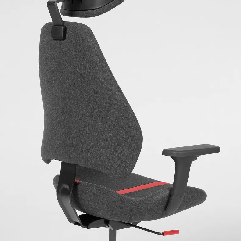 IKEA GRUPPSPEL ГРУППСПЕЛЬ, стул для геймеров, Окрашенный в черный / серый цвет 105.075.84 фото №3