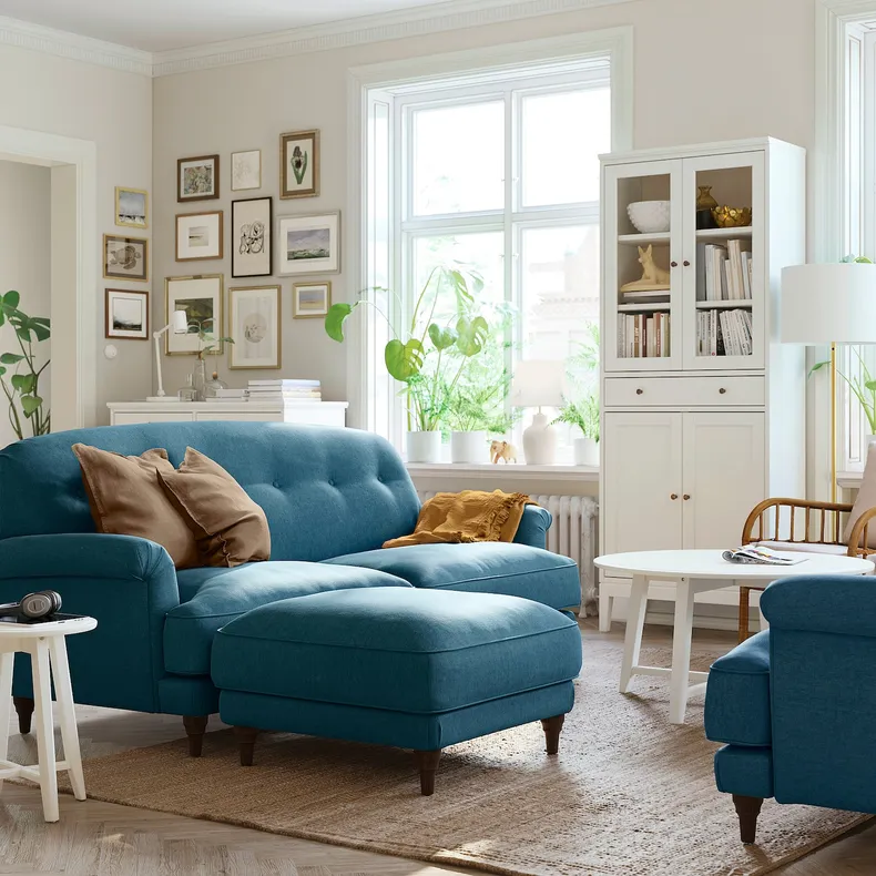 IKEA ESSEBODA ЕССЕБОДА, 3-місний диван, ТАЛЛЬМЮРА синій/коричневий 094.434.99 фото №3