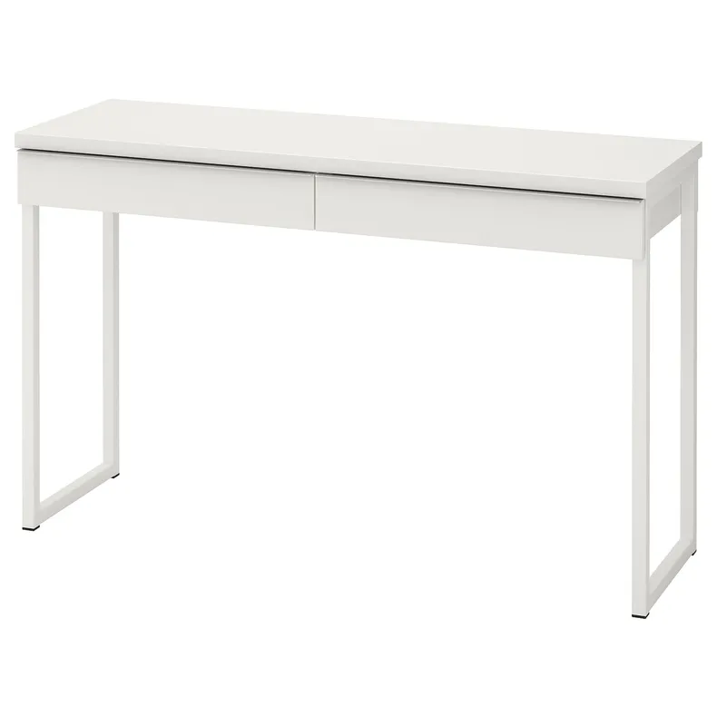 IKEA BESTÅ BURS БЕСТО БУРС, письмовий стіл, білий глянець, 120x40 см 702.453.39 фото №1