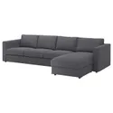 IKEA VIMLE ВІМЛЕ, 4-місний диван із кушеткою, Гарматний середньо-сірий 193.994.86 фото thumb №1