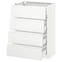 IKEA METOD МЕТОД / MAXIMERA МАКСИМЕРА, напольн шкаф 4 фронт панели / 4 ящика, белый / Воксторп матовый белый, 60x37 см 291.127.85 фото thumb №1