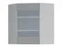 BRW Угловой верхний кухонный шкаф Iris 60 см с витриной правый ferro, гренола серый/ферро FB_GNWU_60/72_PV-SZG/FER фото